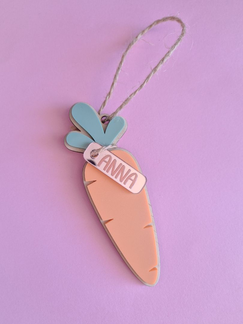 AXN Laser Creations Layered Carrot Tag