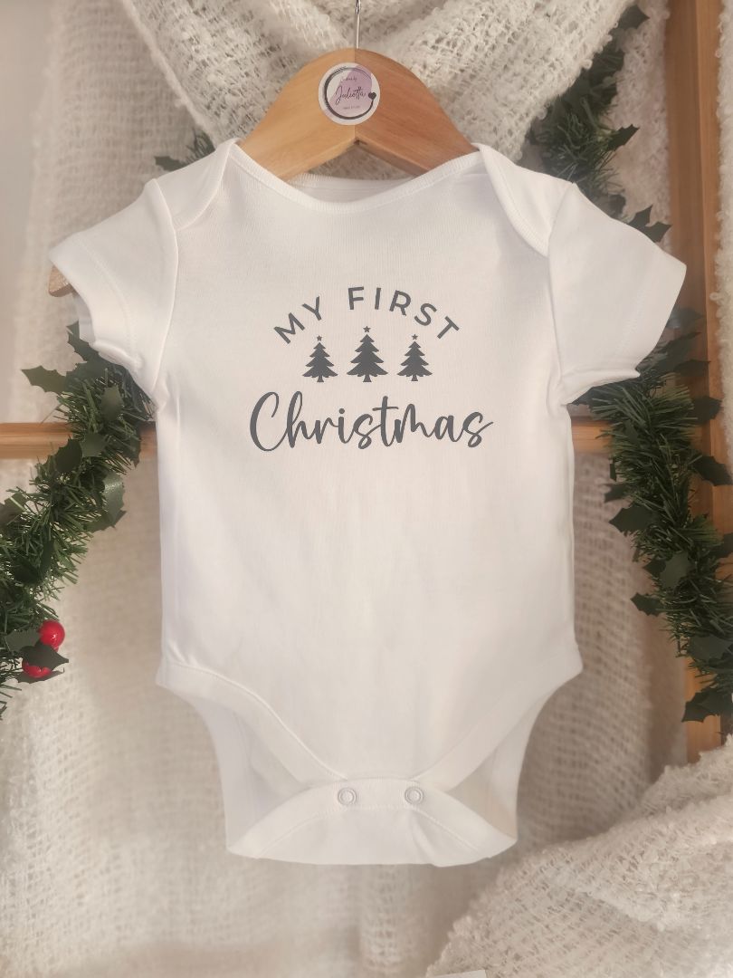 My First Christmas,  White 6-9M | Creations By Julietta