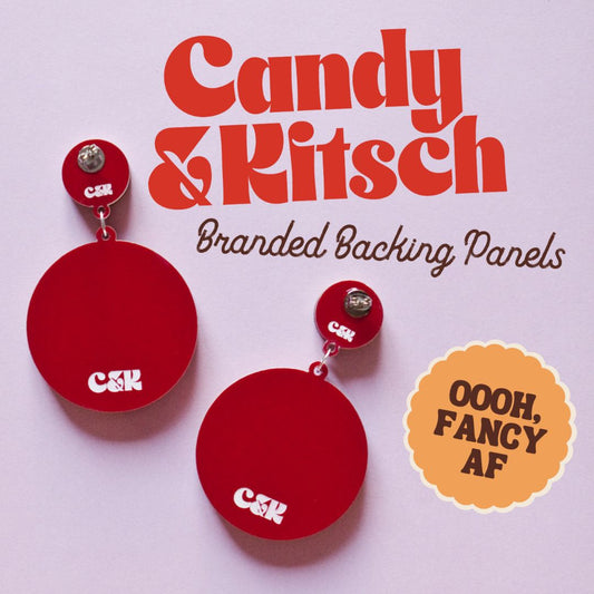 Candy & Kitsch Candy Heart Statement Earrings - Can't Stand Ya,  Gold