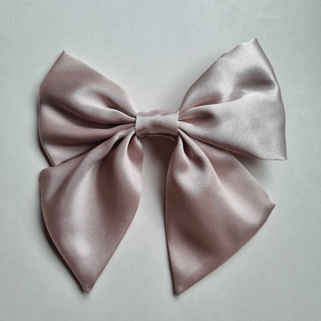 Sol Solace Champange Satin Hair Bow,  Champange