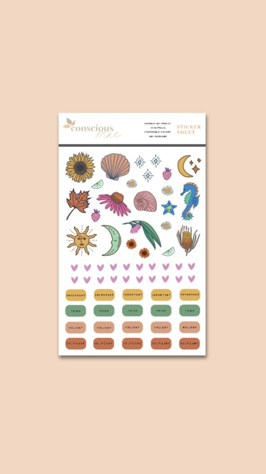 Conscious Mae Compostable Sticker Sheet