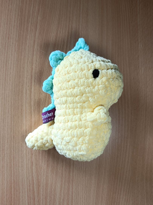 Nire Crochet Large Dino,  Yellow and blue Large