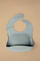 Tucker Tots Silicone Baby Feeding Bib,  Dusty Blue