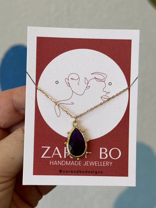 Purple Stone Necklace | Zar + Bo