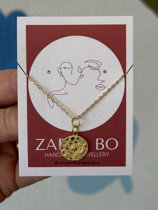 Gold Star & Moon Necklace | Zar + Bo