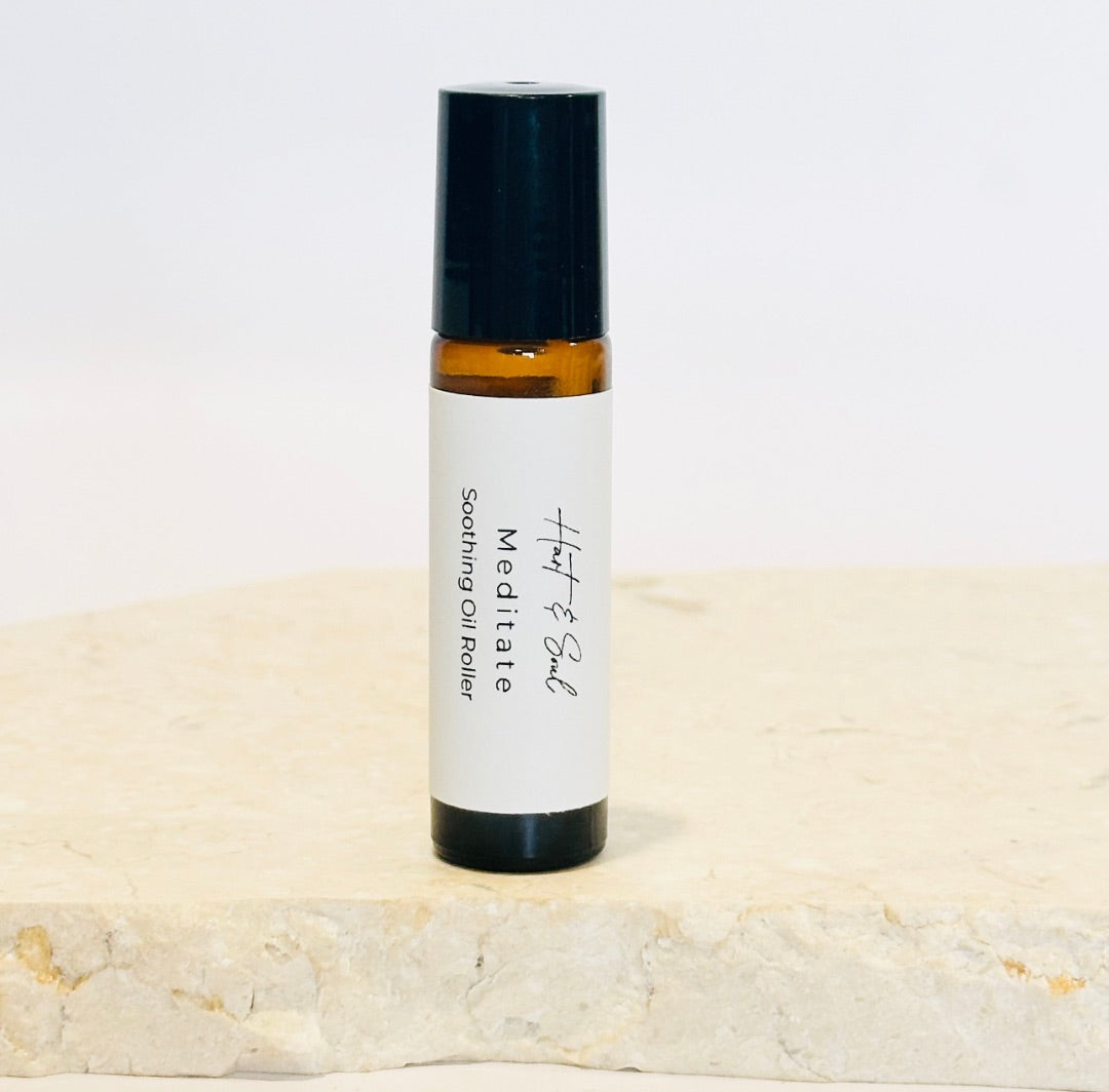 Hart & Soul Essential Oil Roller ~ Meditate Blend,  Amber Roller Bottle 10ml