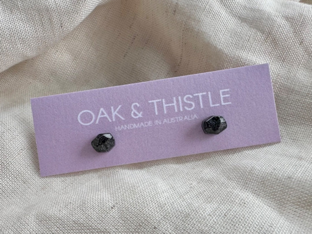 Oak & Thistle Pip Stud Earrings,  Charcoal