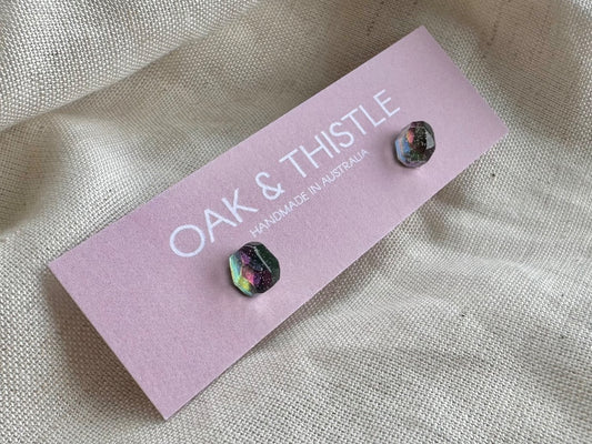 Oak & Thistle Pip Stud Earrings,  Duochrome