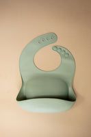 Tucker Tots Silicone Baby Feeding Bib,  Forrest Green