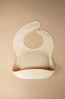 Tucker Tots Silicone Baby Feeding Bib,  Beige