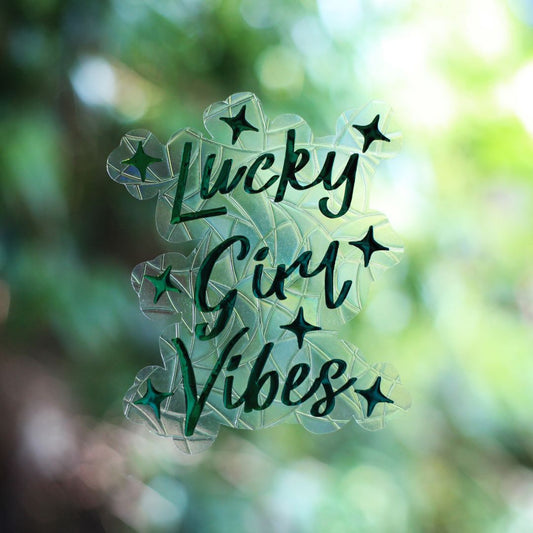 Soul Queen Art Co Lucky Girl Vibes Suncatcher,  Holographic