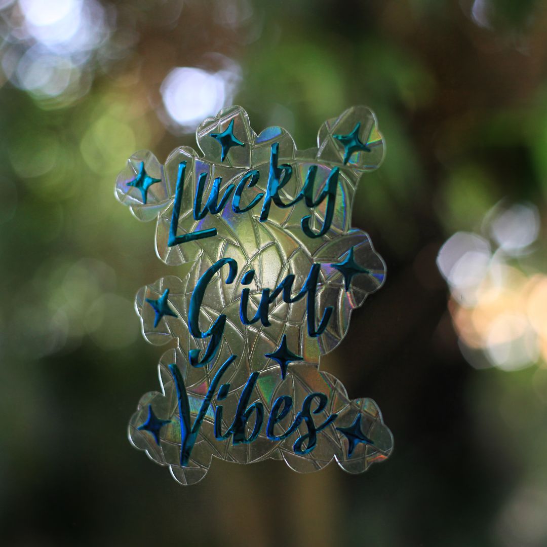 Soul Queen Art Co Lucky Girl Vibes Suncatcher,  Holographic