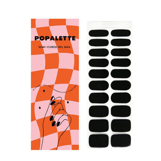 POPALETTE MIDNIGHT BLACK GEL NAIL STICKERS