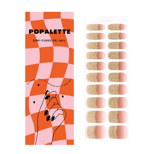 POPALETTE LADY IN GOLD FRENCH TIP GEL NAIL STICKERS