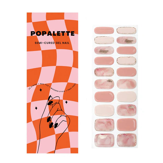 POPALETTE MARBLE NUDE PINK GEL NAIL STICKERS