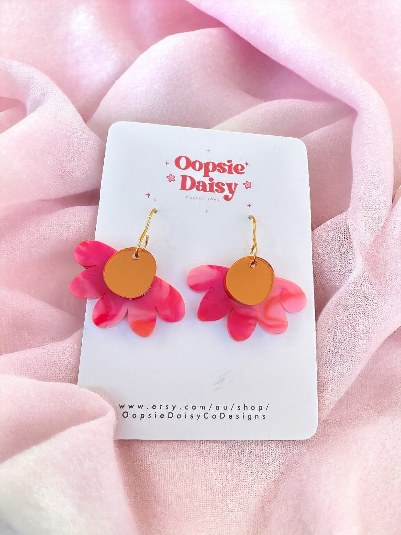 Oopsie Daisy Collections Pink swirl daisy hook,  Pink