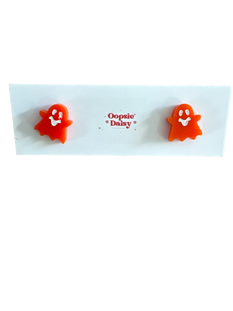 Oopsie Daisy Collections Orange ghost studs,  orange