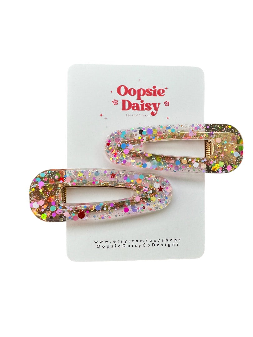 Oopsie Daisy Collections Fairy glitter clips,  Rainbow