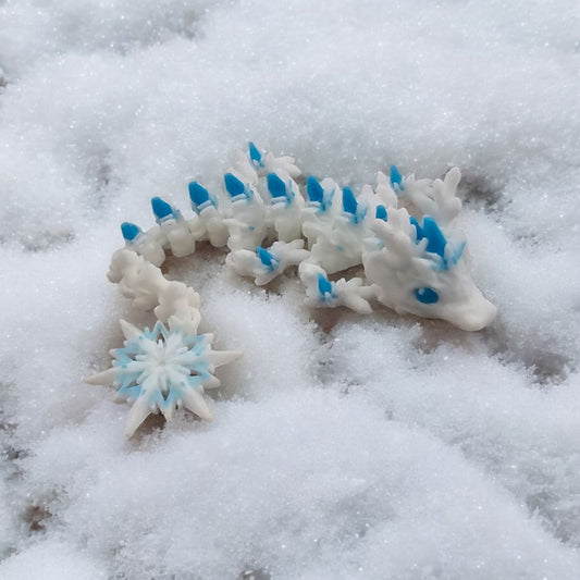 Winter Ice Baby Dragon | 3D Creation Cove,  White W/ Blue Mini