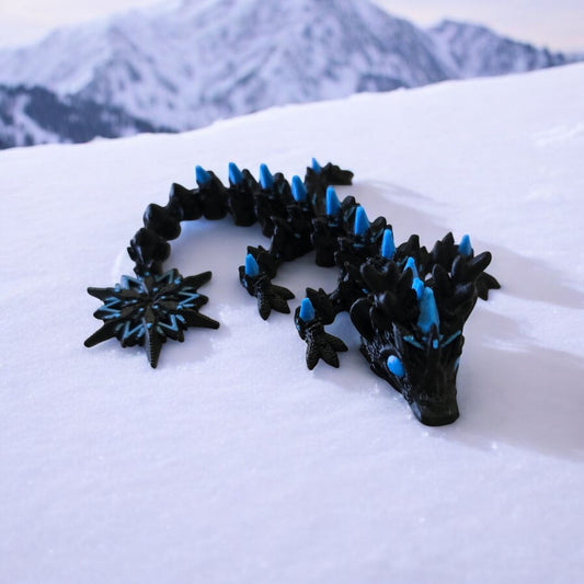 Winter Ice Baby Dragon | 3D Creation Cove,  Black W/ Blue Mini