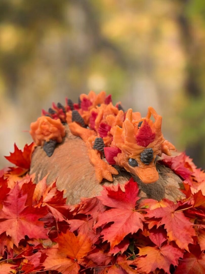 Autumn Baby Dragon | 3D Creation Cove,  Orange W/ Red & Brown Mini