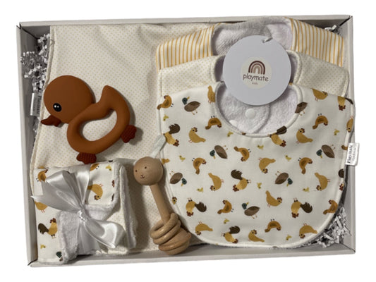 Playmate Baby Accessories,  White with chickens and ducks Large gift Box