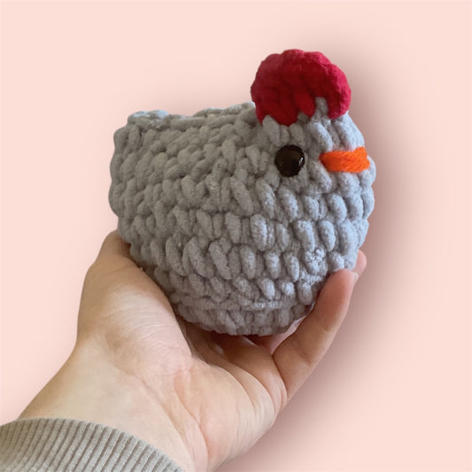 Sweet.Sunshine229 Handmade crochet chicken,  Grey