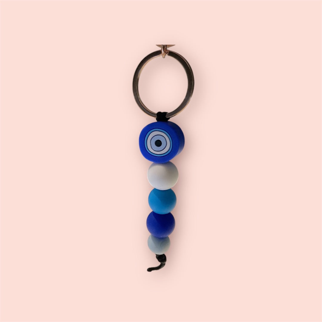 Sweet.Sunshine229 Silicone beaded keychain,  Evil eye