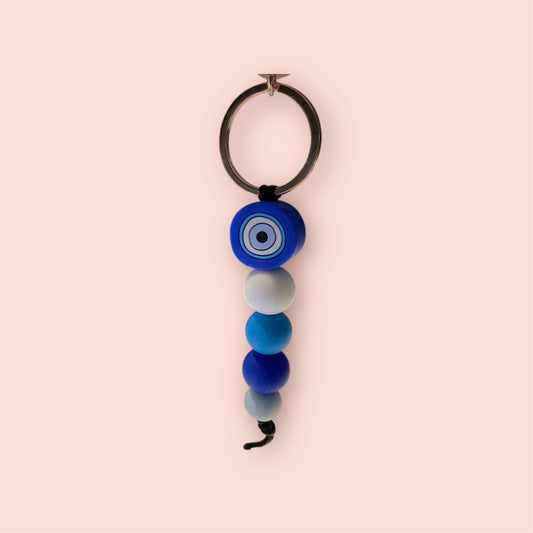 Sweet.Sunshine229 Silicone beaded keychain,  Evil eye