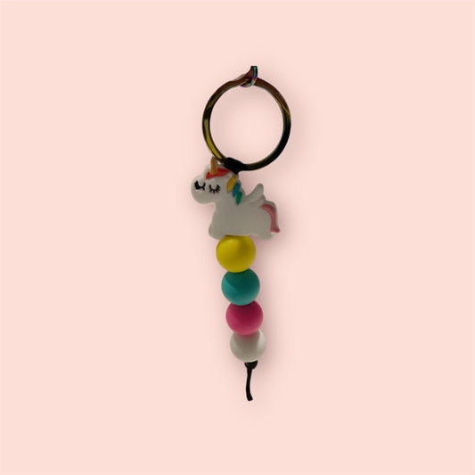 Sweet.Sunshine229 Silicone beaded keychain,  Unicorn