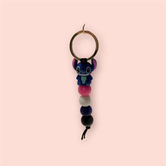 Sweet.Sunshine229 Silicone beaded keychain,  Stitch