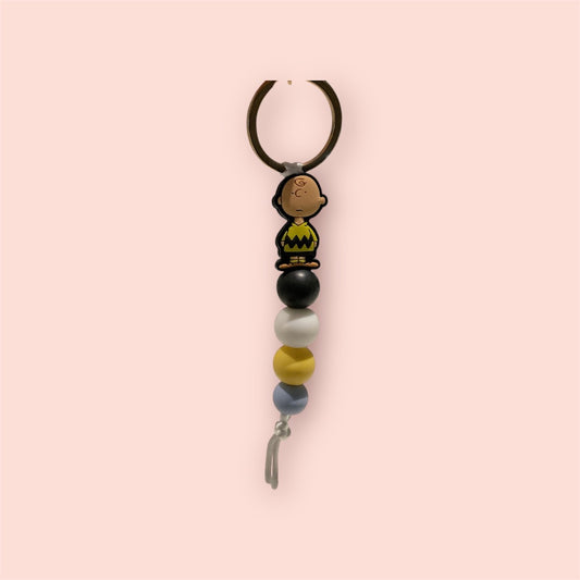 Sweet.Sunshine229 Silicone beaded keychain,  Charlie Brown