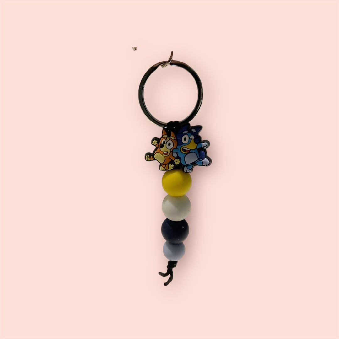 Sweet.Sunshine229 Silicone beaded keychain,  Bluey