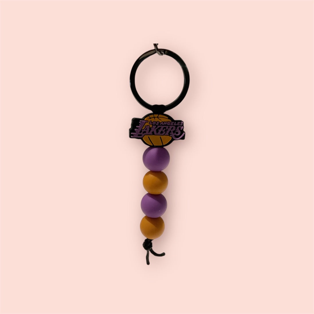 Sweet.Sunshine229 Silicone beaded keychain,  Lakers