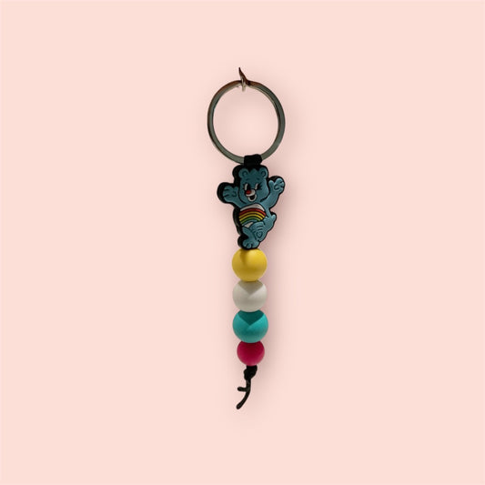 Sweet.Sunshine229 Silicone beaded keychain,  Care Bears