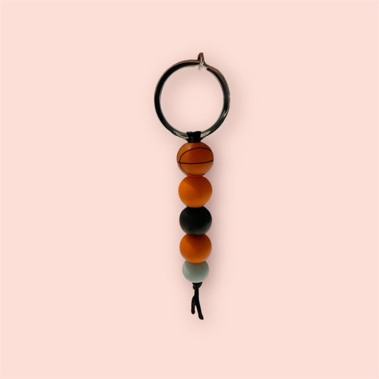 Sweet.Sunshine229 Silicone beaded keychain,  Basketball