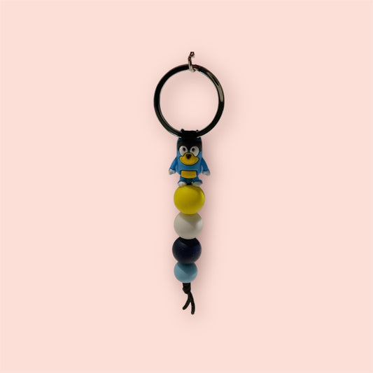 Sweet.Sunshine229 Silicone beaded keychain,  Bluey