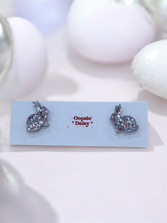 Glitter Bunny Studs | Oopsie Daisy Collections