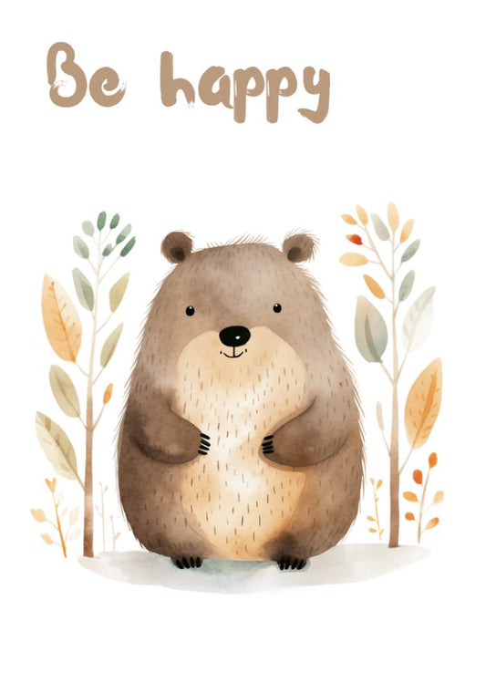 Creations by Julietta Nursery Print - Wombat Be Happy