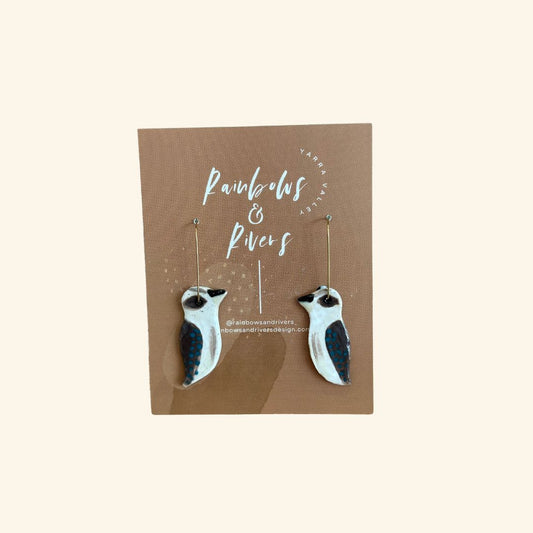 Rainbows & Rivers Ceramic Kookaburra Earrings