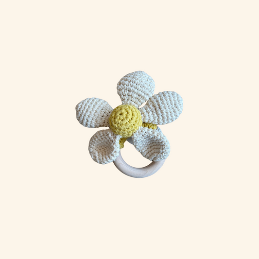 Crochet Daisy Baby Rattle | JeniChic Designs