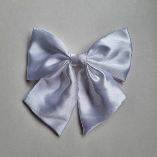 Sol Solace White Satin Hair Bow,  White