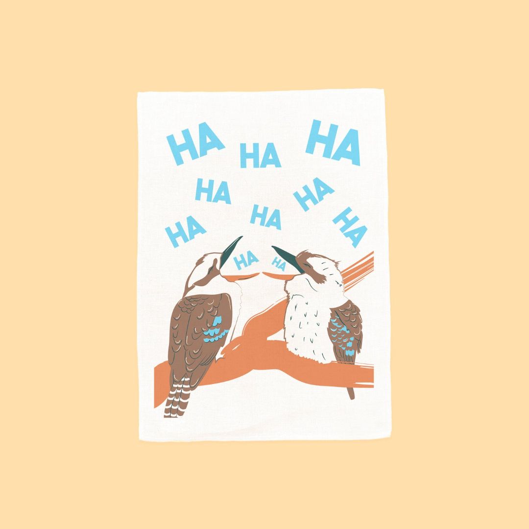 Happy Day People HA HA Tea Towel