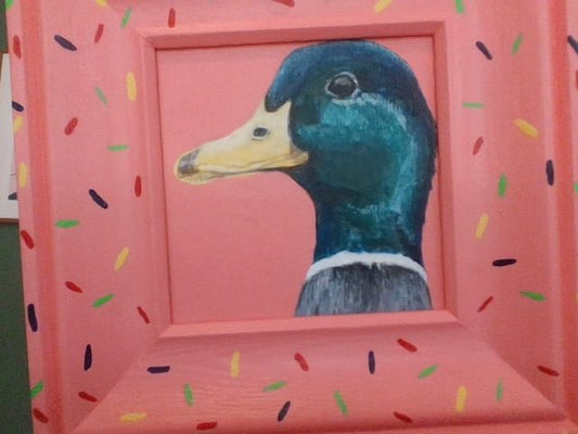 Donna Beswick Art Sprinkle Duck,  Pink 6.5" x 6.5"