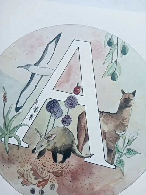 Alphabet letter A,   203mm square