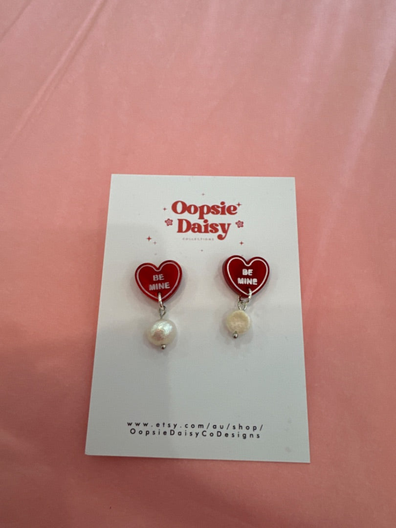 Oopsie Daisy Collections Be Mine Pearl Studs