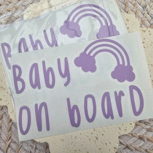 Creations by Julietta Bumper Sticker - Baby On Board,  Lilac