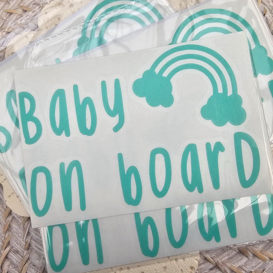 Creations by Julietta Bumper Sticker - Baby On Board,  Mint