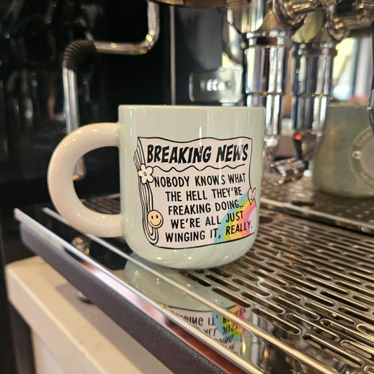 Creations by Julietta Coffee Mug - Slogan (Breaking News),  Mint 370ml