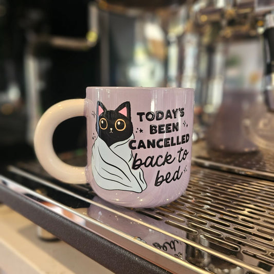 Creations by Julietta Coffee Mug - Slogan (Cancelled Cat),  Lilac 370ml